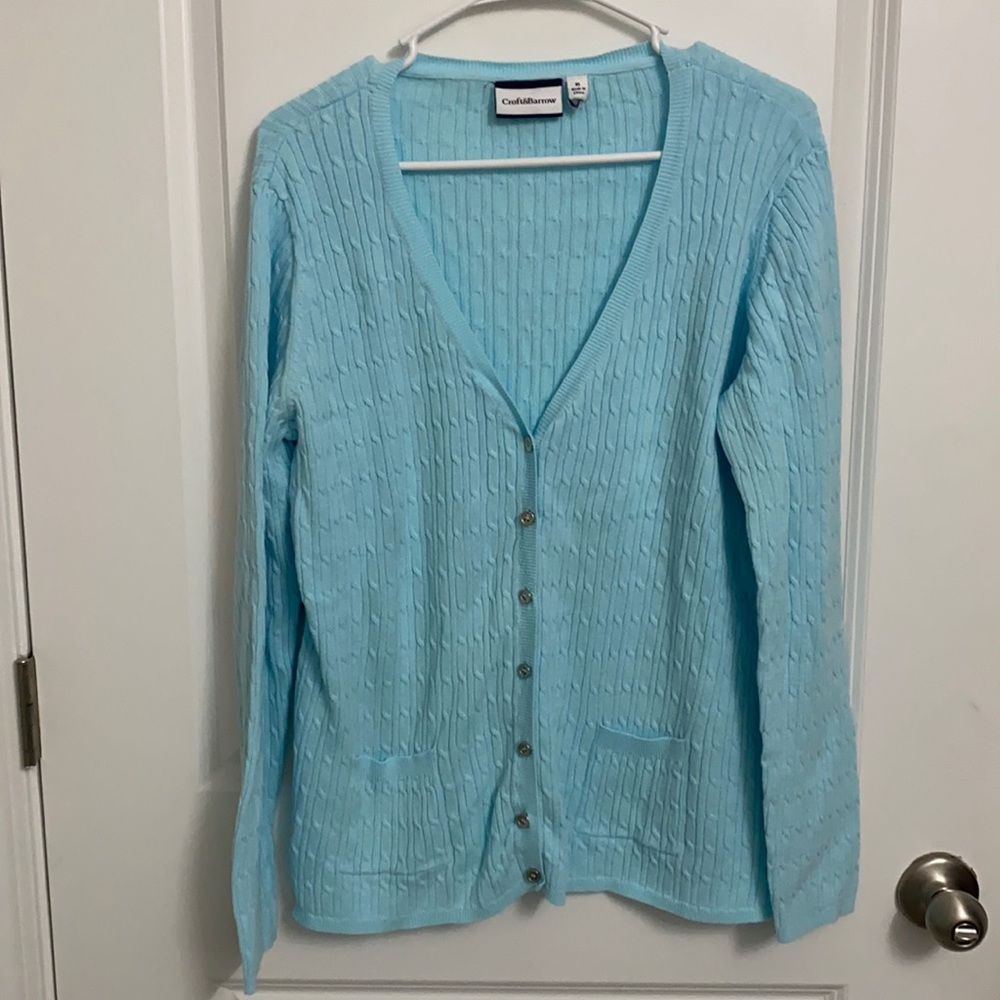 CROFT & BARROW 100% Cotton blue sweater XL